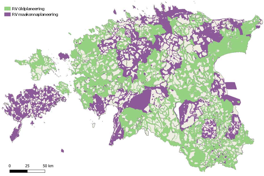 Rohevõrgustiku planeeringu alade kaart 2022